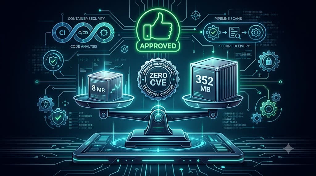 Hari 17: Distroless 8MB vs Alpine 352MB, Sama-Sama 0 CVE